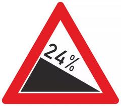 Verkehrszeichen 108-24 Gefälle 24% - SL 630 2 mm RA1