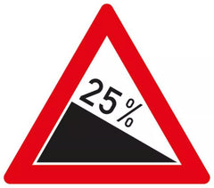 Verkehrszeichen 108-25 Gefälle 25% - SL 630 2 mm RA1