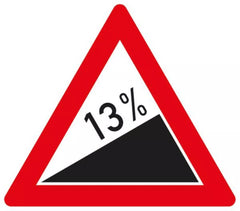 Verkehrszeichen 110-13 Steigung 13% - SL 630 2 mm RA1