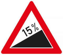 Verkehrszeichen 110-15 Steigung 15% - SL 630 2 mm RA1