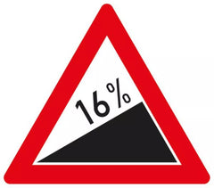 Verkehrszeichen 110-16 Steigung 16% - SL 630 2 mm RA1