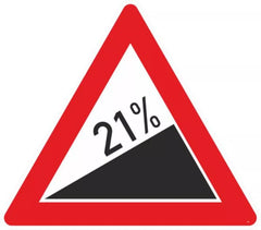 Verkehrszeichen 110-21 Steigung 21% - SL 630 2 mm RA1