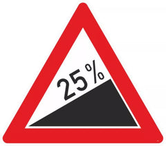 Verkehrszeichen 110-25 Steigung 25% - SL 630 2 mm RA1 Astifol