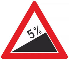 Verkehrszeichen 110-5 Steigung 5% - SL 1260 3 mm RA2