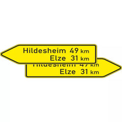 Verkehrszeichen 418-40 Pfeilwegweiser auf sonstigen Straßen, doppelseitig - 350x1250x2mm RA3 2-seitig