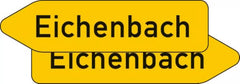 Verkehrszeichen 419-40 Pfeilwegweiser auf sonstigen Straßen mit geringerer Verkehrsbedeutung, doppelseitig - 250x1000x2mm RA1 2-seitig