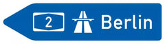 Verkehrszeichen 430-10 Pfeilwegweiser zur Autobahn, linksweisend - 350x1250mm RA2 Alform 1