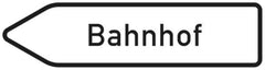 Verkehrszeichen 432-10 Pfeilwegweiser zu Zielen mit erheblicher Verkehrsbedeutung, linksweisend - 350x1250mm RA1 Alform 1