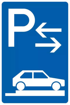 Verkehrszeichen 315-88 Parken auf Gehwegen ganz quer zur Fahrtrichtung rechts, Mitte - 630x420 2 mm RA1