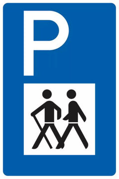 Verkehrszeichen 317 Wandererparkplatz - 900x600 Randform RA2 Astifol