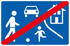 Verkehrszeichen 325.2 Ende eines verkehrsberuhigten Bereichs - 420x630 Randform RA1 Astifol