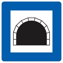 Verkehrszeichen 327 Tunnel - 600x600 2 mm RA1