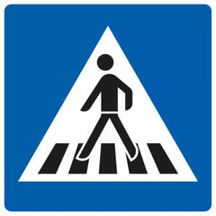 Verkehrszeichen 350-10 Fußgängerüberweg, Aufstellung rechts - 750x750 2 mm RA1