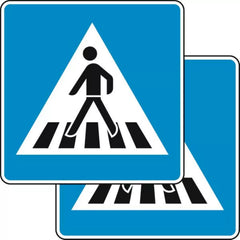 Verkehrszeichen 350-40 Fußgängerüberweg, doppelseitig - 750x750 2 mm RA1