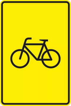 Verkehrszeichen 442-53 Vorwegweiser für Radverkehr, ohne Pfeilsymbol - 630x420 2 mm RA1