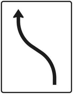 Verkehrszeichen 511-10 Verschwenkungstafel ? ohne Gegenverkehr ? einstreifig nach links - 1600x1250 2 mm RA1