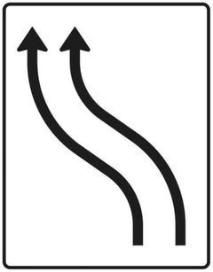 Verkehrszeichen 511-11 Verschwenkungstafel ? ohne Gegenverkehr ? zweistreifig nach links - 1600x1250 2 mm RA1