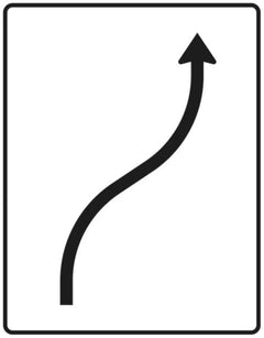 Verkehrszeichen 511-20 Verschwenkungstafel ? ohne Gegenverkehr ? einstreifig nach rechts - 1600x1250 2 mm RA1