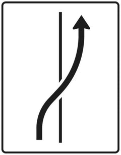 Verkehrszeichen 511-25 Verschwenkungstafel ? ohne Gegenverkehr ? einstreifige Verschwenkung auf den Seitenstreifen; neues Zeichen - 1600x1250 2 mm RA1