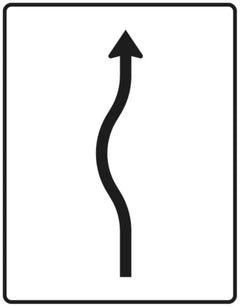 Verkehrszeichen 513-10 Verschwenkungstafel kurze Verschwenkung ? ohne Gegenverkehr ? einstreifig nach links - 1600x1250 2 mm RA1