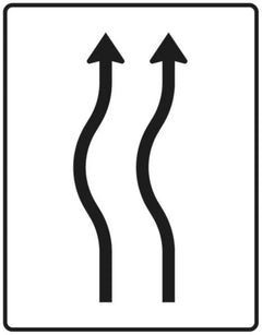 Verkehrszeichen 513-11 Verschwenkungstafel kurze Verschwenkung ? ohne Gegenverkehr ? zweistreifig nach links - 1600x1250 2 mm RA1