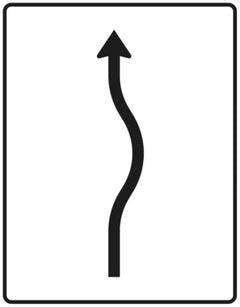 Verkehrszeichen 513-20 Verschwenkungstafel; kurze Verschwenkung ? ohne Gegenverkehr ? einstreifig nach rechts - 1600x1250 2 mm RA1