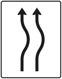 Verkehrszeichen 513-21 Verschwenkungstafel kurze Verschwenkung ? ohne Gegenverkehr ? zweistreifig nach rechts - 1600x1250 2 mm RA1