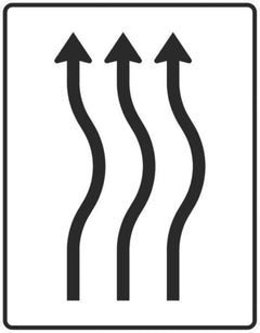 Verkehrszeichen 513-22 Verschwenkungstafel kurze Verschwenkung ohne Gegenverkehr, 3-streifig nach rechts - 1600x1250 Alform RA1