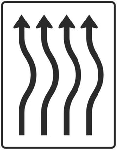 Verkehrszeichen 513-23 Verschwenkungstafel kurze Verschwenkung ohne Gegenverkehr, 4-streifig nach rechts - 1600x1250 Alform RA1