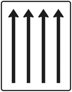 Verkehrszeichen 521-32 Fahrstreifentafel ? ohne Gegenverkehr ? vierstreifig in Fahrtrichtung - 1600x1250 2 mm RA1