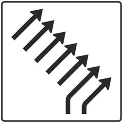 Verkehrszeichen 551-29 Zusammenführungstafel an einmündender Strecke 2-streifig einmündend plus 5-streifig durchgehend - 1600x1600 2 mm RA1