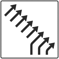 Verkehrszeichen 551-60 Zusammenführungstafel an einmündender Strecke 3-streifig einmündend plus 5-streifig durchgehend - 1600x1600 2 mm RA2 Astifol