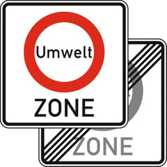 Verkehrszeichen 270.1-40 Beginn einer Verkehrsverbotszone zur Vermeidung schädlicher Luftverunreinigungen in einer Zone - doppelseitig - 600x600 2 mm RA1