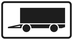 Verkehrszeichen 1010-12 Kennzeichnung von Parkflächen auf denen Anhänger auch länger als 14 Tage parken dürfen - 231x420 2 mm RA1