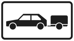 Verkehrszeichen 1010-59 Personenkraftwagen mit Anhänger - 231x420 2 mm RA1