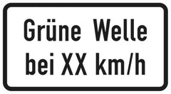 Verkehrszeichen 1012-34 Grüne Welle bei XX km/h - 231x420 2 mm RA1