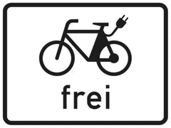 Verkehrszeichen 1022-13 E-Bikes frei - 315x420 2 mm RA1