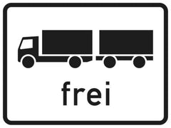 Verkehrszeichen 1024-13 Lastkraftwagen mit Anhänger frei - 315x420 2 mm RA1