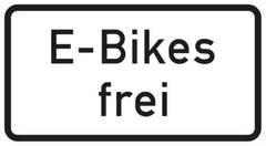 Verkehrszeichen 1026-63 E-Bikes frei - 231x420 2 mm RA1