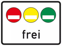 Verkehrszeichen 1031-50 Freistellung vom Verkehrsverbot nach § 40 Absatz 1 des Bundes-Immissionsschutzgesetzes. Rote, gelbe und grüne Plakette frei - 315x420 2 mm RA1