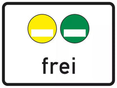 Verkehrszeichen 1031-51 Freistellung vom Verkehrsverbot nach § 40 Absatz 1 des Bundes-Immissionsschutzgesetzes. Gelbe und grüne Plakette frei - 315x420 2 mm RA1