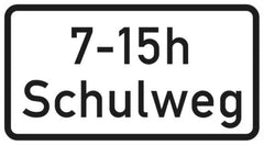 Verkehrszeichen 1040-36 Schulweg i.V.m. zeitlicher Begrenzung (zu Z. 101 oder 274) - 231x420 2 mm RA1