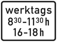 Verkehrszeichen 1042-32 Zeitliche Beschränkung - 315x420 2 mm RA1