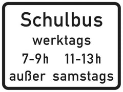 Verkehrszeichen 1042-36 Schulbus (tageszeitliche Benutzung) - 315x420 2 mm RA1