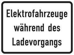 Verkehrszeichen 1050-32 Elektrofahrzeuge während des Ladevorgangs - 315x420 Randform RA1 Astifol