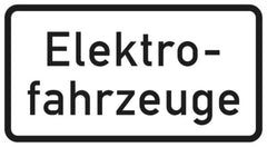 Verkehrszeichen 1050-33 Elektrofahrzeuge - 231x420 2 mm RA1