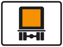 Verkehrszeichen 1052-30 Nur kennzeichnungspflichtige Kraftfahrzeuge mit gefährlichen Gütern - 315x420 Randform RA1