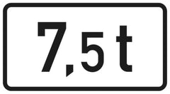 Verkehrszeichen 1053-33 Massenangabe in t - 330x600 Randform RA2