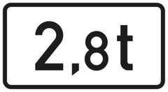 Verkehrszeichen 1060-33 Massenangaben - 2,8 t - 231x420 Randform RA2 Astifol