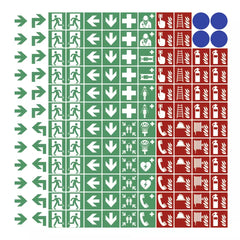 144 Piktogramme für Brandschutz u. Fluchtweg gemäß ASR A1.3 (2013), Folie, 12mm